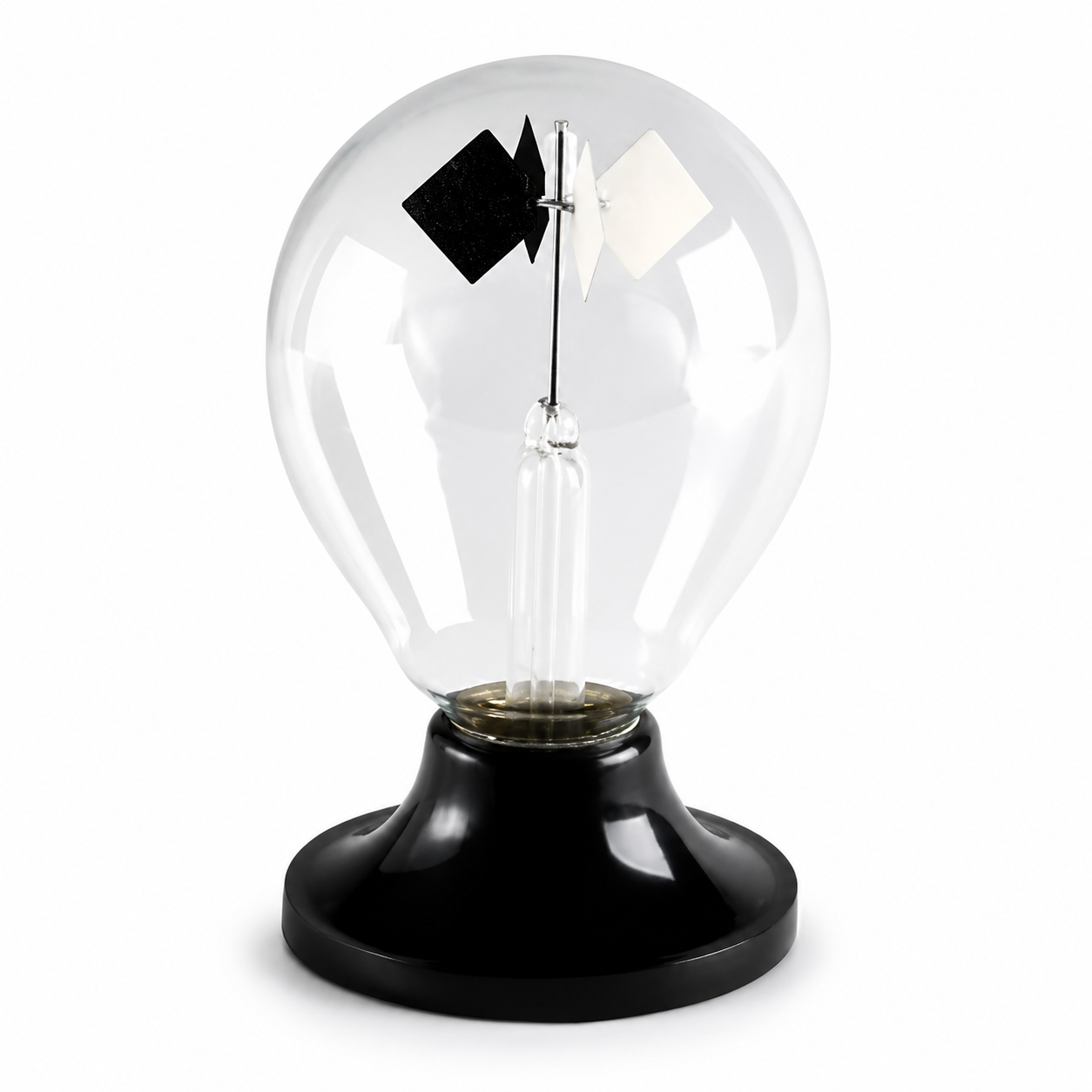 Clear Glass Radiometer on Black Base