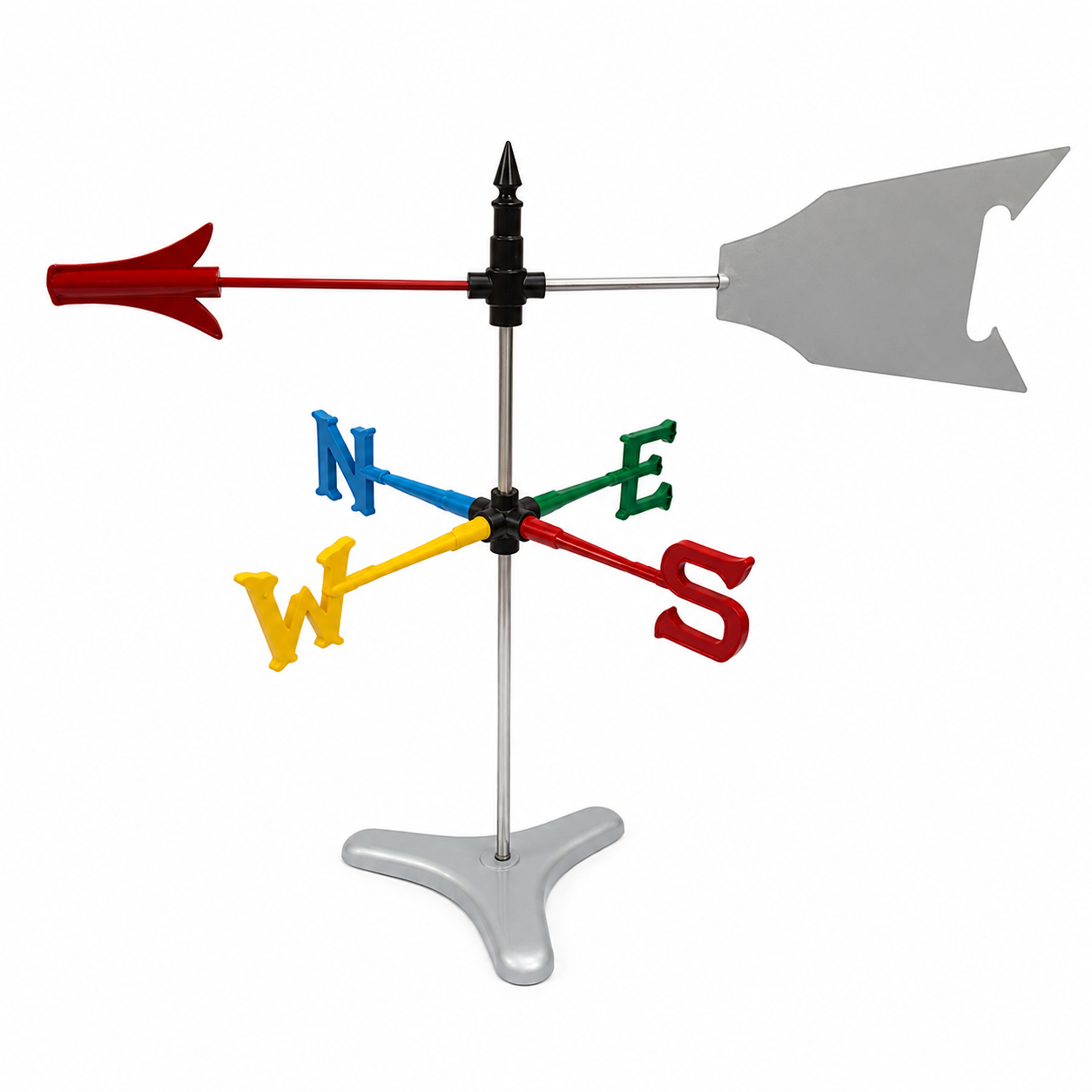 Weather Vane with Colorful Compass Rose

