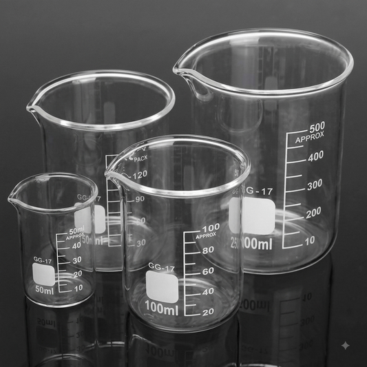 Borosilicate Glass Beakers - 50ml, 100ml, 250ml, 500ml