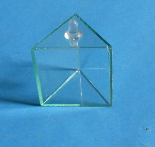 Hollow Prism with Stopper Size (2x2x2-Inch) for Physics lab Experiments