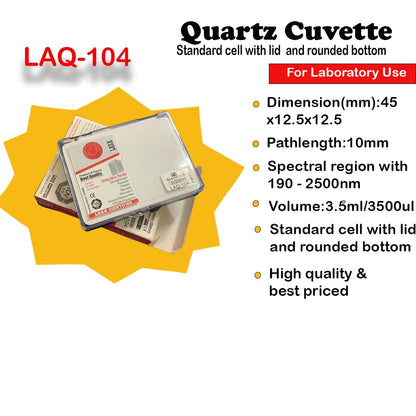Lark LAQ-104 Quartz Cuvette Transparent Side (2 Side Transparent) (Set Of 2 Pieces),(Path Length-10 Mm),(Capacity: 3.5 Ml)