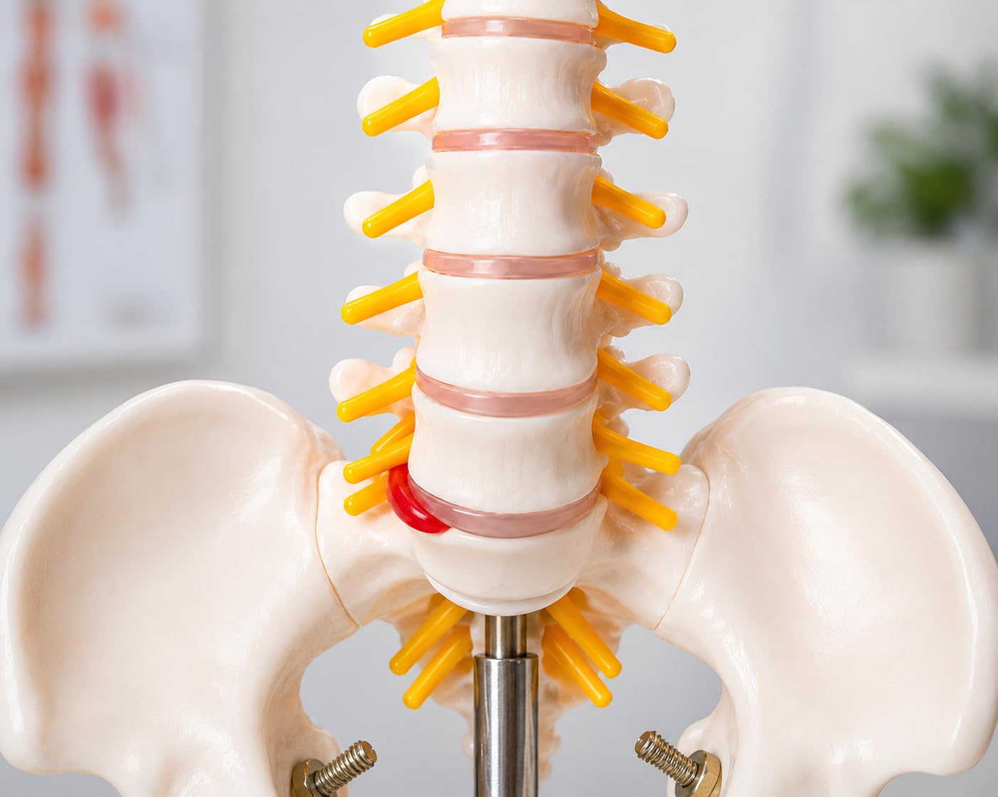 45cm Human Spinal Cord Model with Vertebral Column - Anatomical Spine Model for Medical Students & Doctors - Features Spinal Nerves, Intervertebral Discs, Pelvis & Detachable Femur Heads
